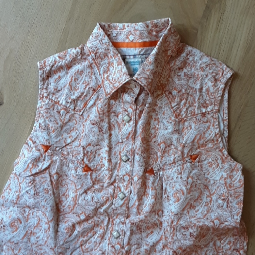 Sleeveless Panhandle snap front shirt